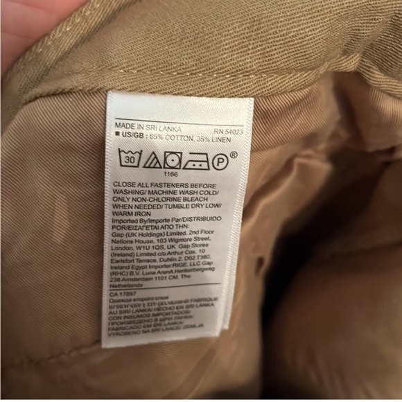 NWT Banana Republic High Rise khaki utility pants. Cotton Linen blend Sz.6S - Picture 9 of 9
